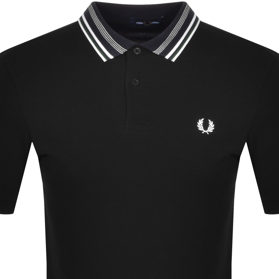 Alternative Image for ProductFred Perry Striped Collar Polo T Shirt Black2